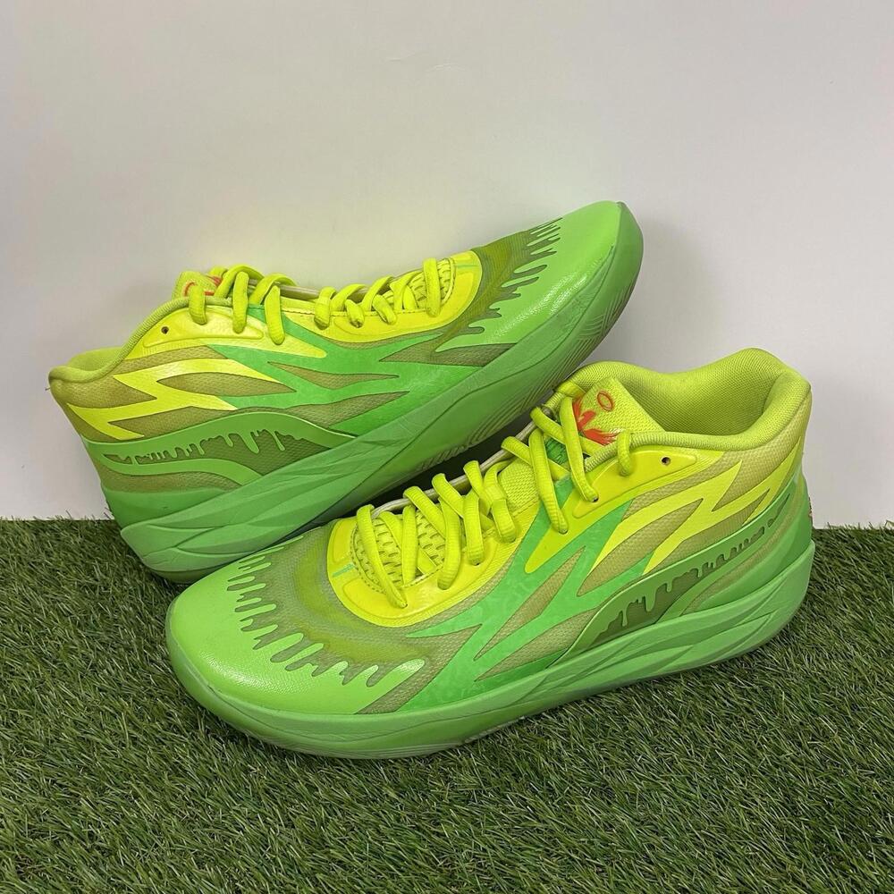 PUMA x MB.02 Melo Nickelodeon Slime Fluro Green Men's Basketball Shoes Size 14
